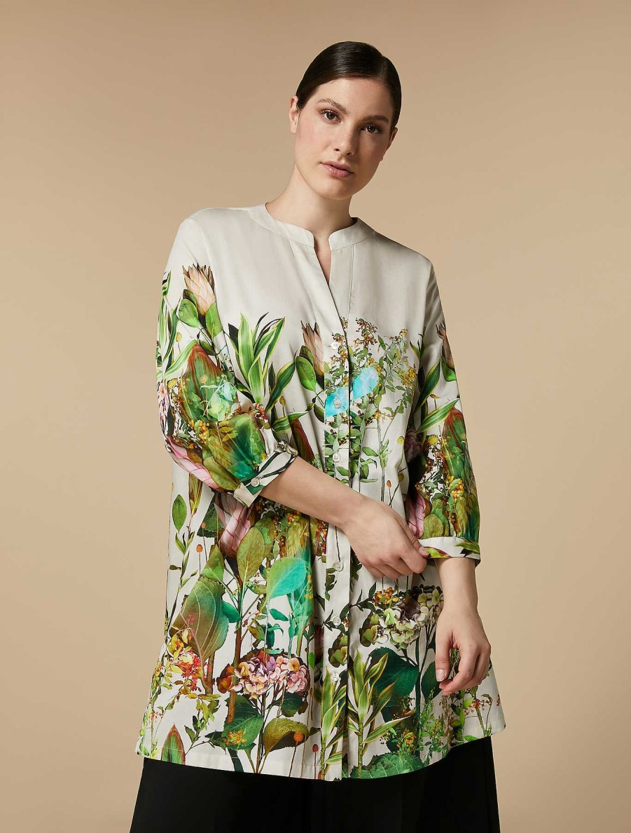 Blouses & Shirts | Marina Rinaldi Printed Satin Tunic