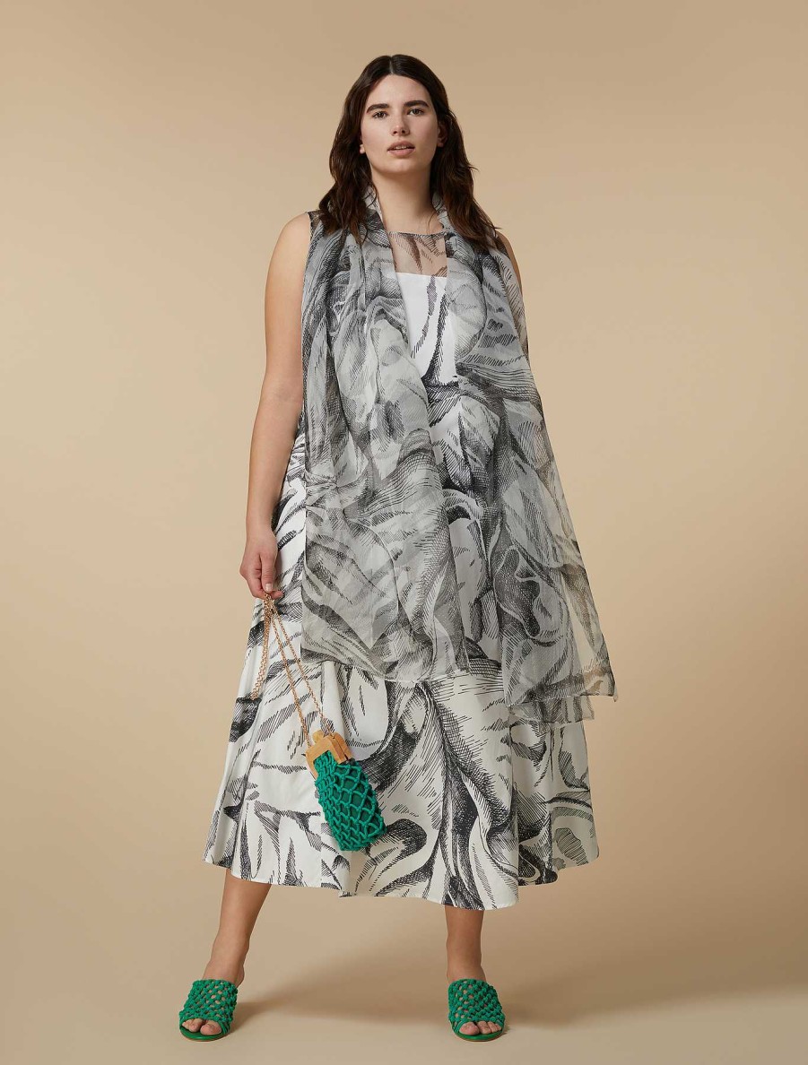 Dresses | Marina Rinaldi Poplin And Silk Organza Dress