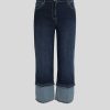 Trousers | Marina Rinaldi Cotton Denim Cropped Jeans