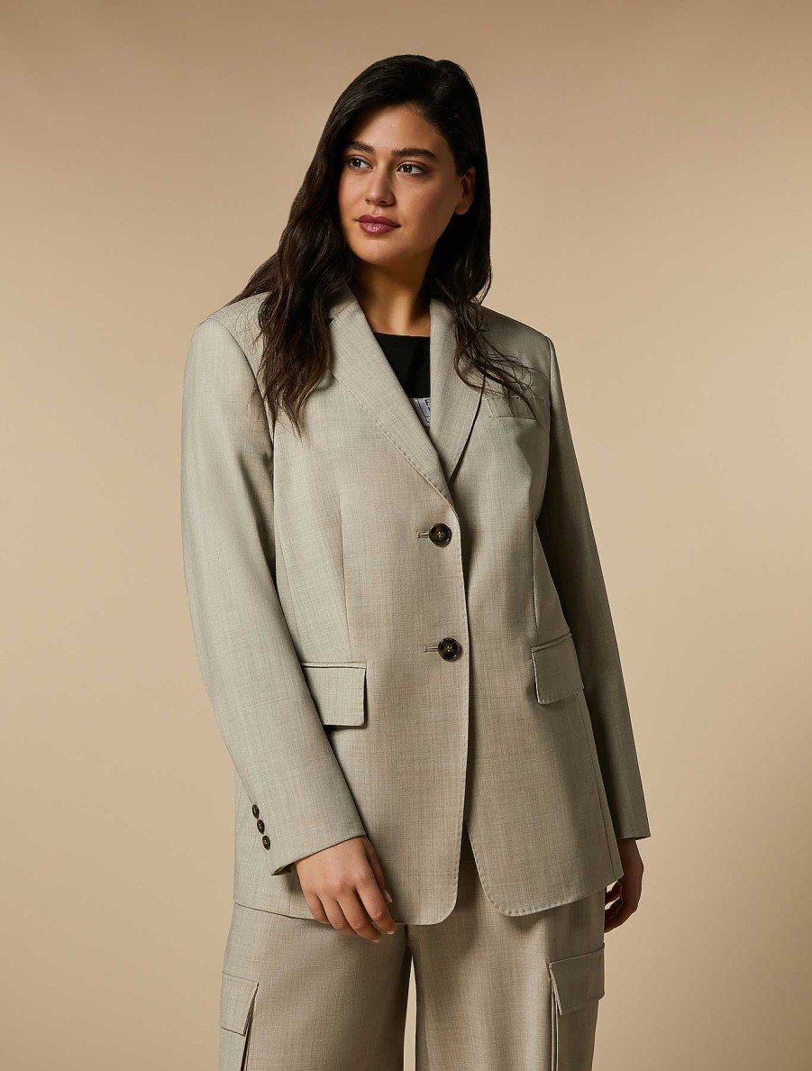 Jacket & Blazers | Marina Rinaldi Stretch Wool Canvas Blazer