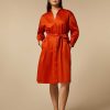 Dresses | Marina Rinaldi Cotton Satin Shirt Dress