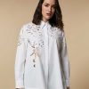 Blouses & Shirts | Marina Rinaldi Embroidered Poplin Tunic