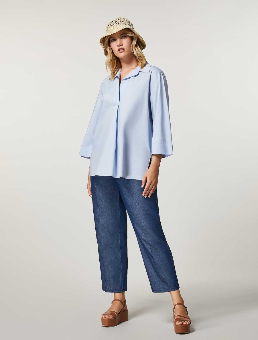 Blouses & Shirts | Marina Rinaldi Cotton Poplin Tunic