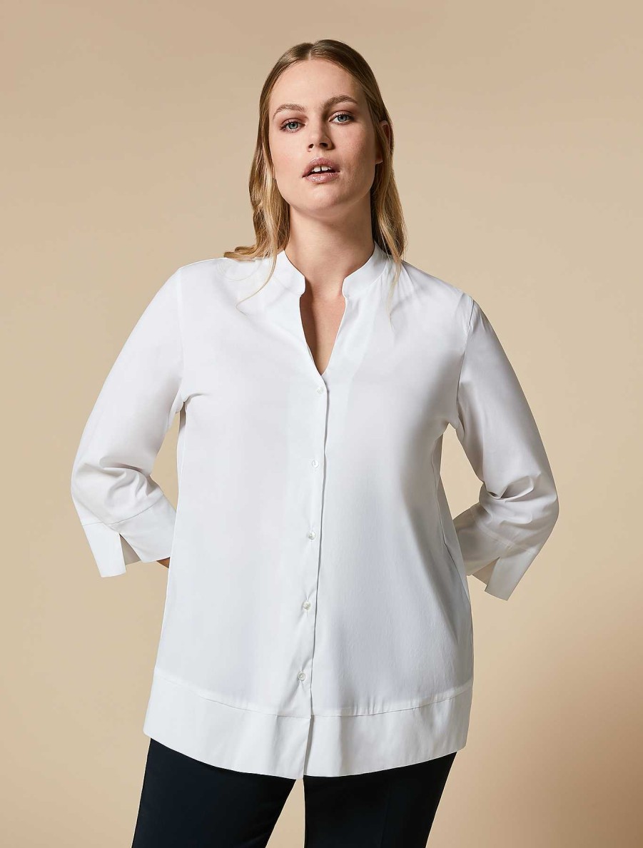 Blouses & Shirts | Marina Rinaldi Cotton-Blend Poplin Shirt