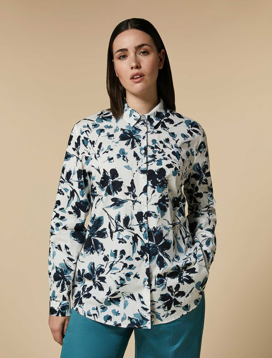 Blouses & Shirts | Marina Rinaldi Printed Poplin Shirt