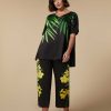 Trousers | Marina Rinaldi Wide-Leg Printed Trousers