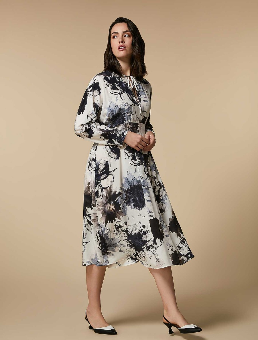 Dresses | Marina Rinaldi Silk Crepe De Chine Dress