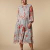 Dresses | Marina Rinaldi Long Printed Georgette Dress