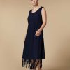 Dresses | Marina Rinaldi Fringed Poplin Dress