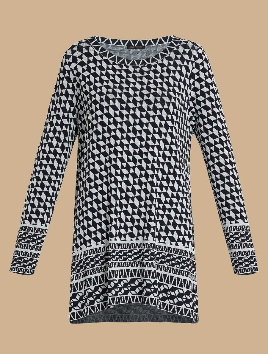 Knitwear | Marina Rinaldi Jacquard Viscose Sweater