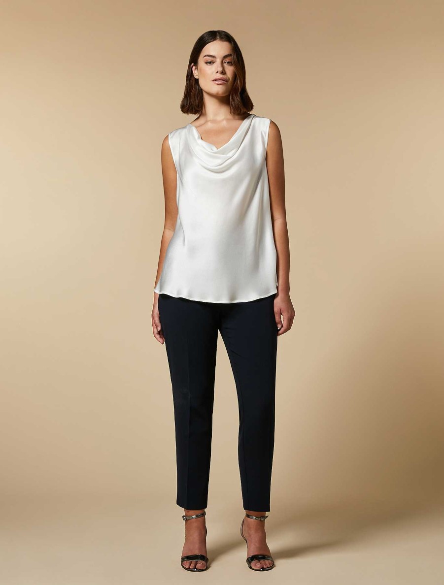 Blouses & Shirts | Marina Rinaldi Draped Satin Top