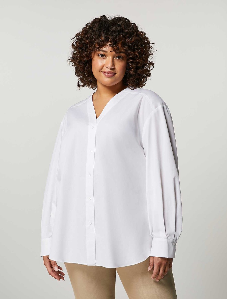 Blouses & Shirts | Marina Rinaldi Cotton Poplin Tunic