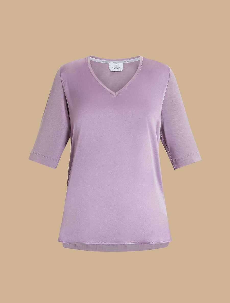 Tops & T-Shirts | Marina Rinaldi Silk And Jersey T-Shirt