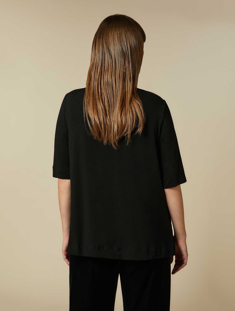 Tops & T-Shirts | Marina Rinaldi Silk And Jersey T-Shirt