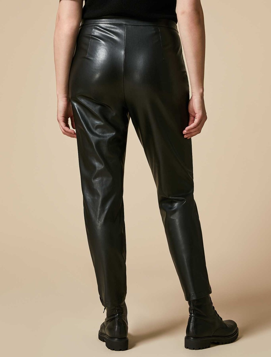 Trousers | Marina Rinaldi Slim-Fit Trousers In A Coated Fabric