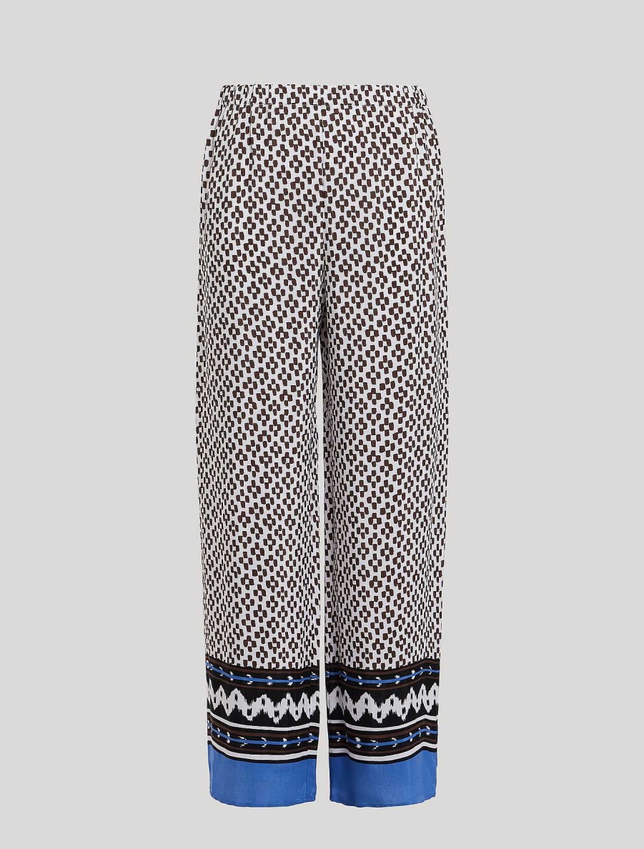 Trousers | Marina Rinaldi Viscose Blend Canvas Trousers