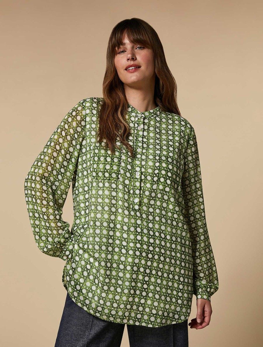 Blouses & Shirts | Marina Rinaldi Printed Georgette Shirt