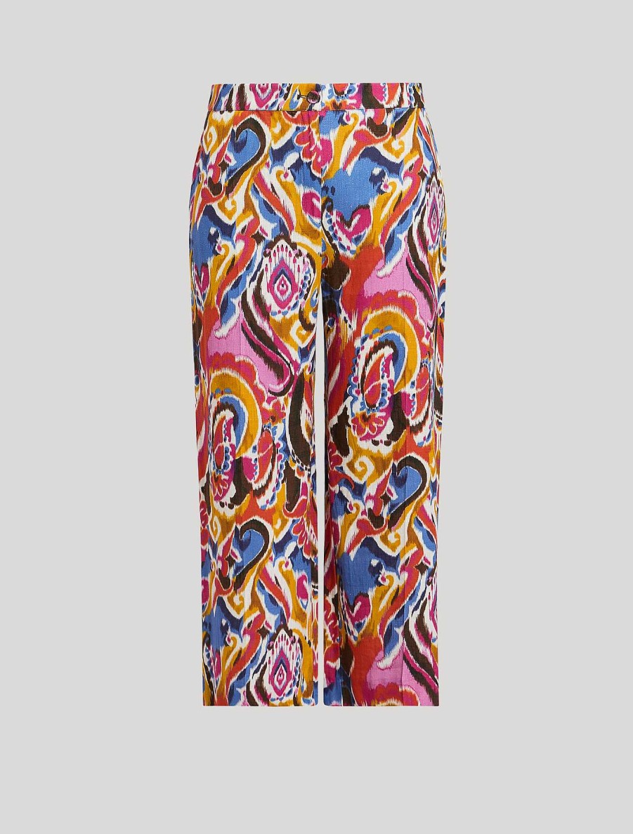 Trousers | Marina Rinaldi Viscose And Linen Trousers