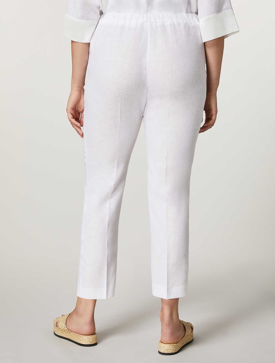 Trousers | Marina Rinaldi Linen Fabric Trousers