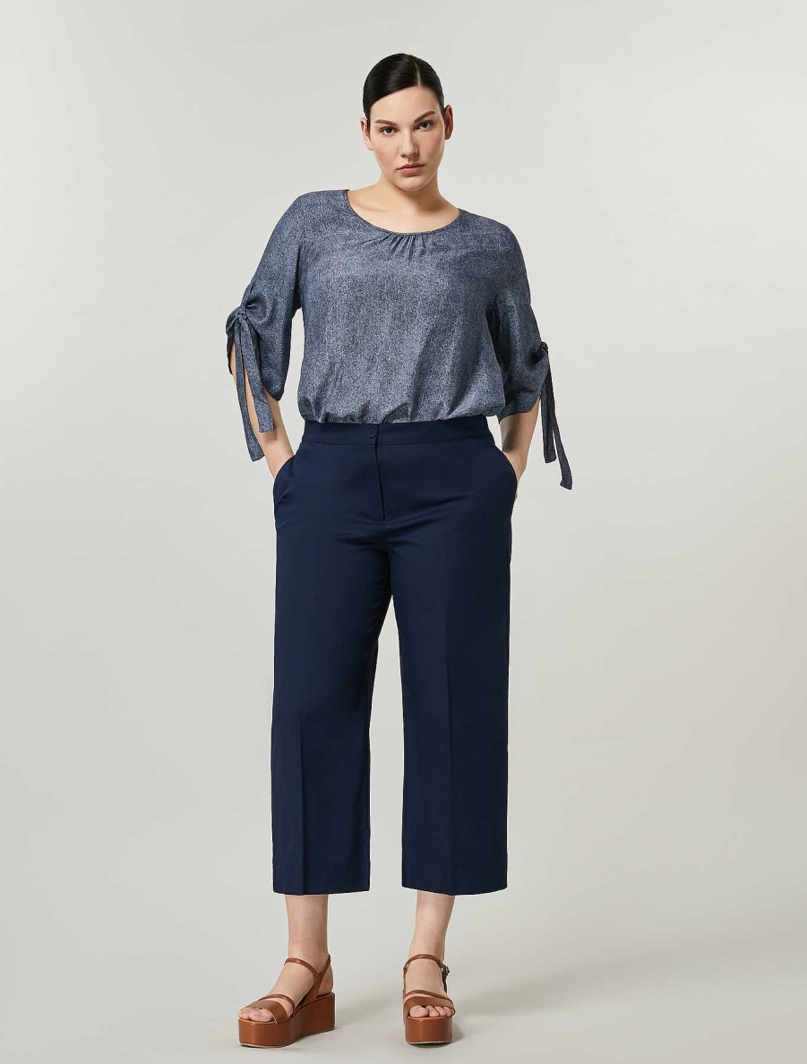 Trousers | Marina Rinaldi Cotton Gabardine Trousers