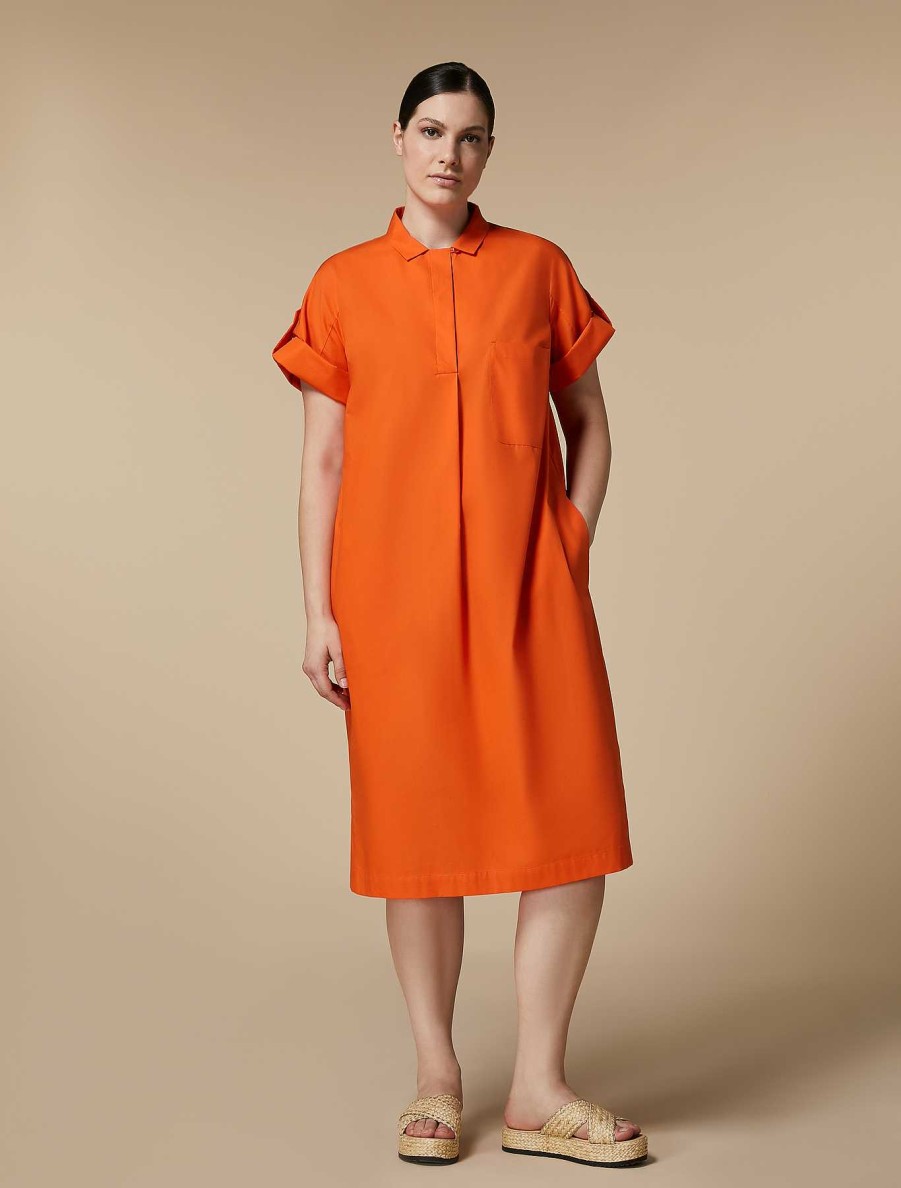 Dresses | Marina Rinaldi Cotton-Poplin Dress