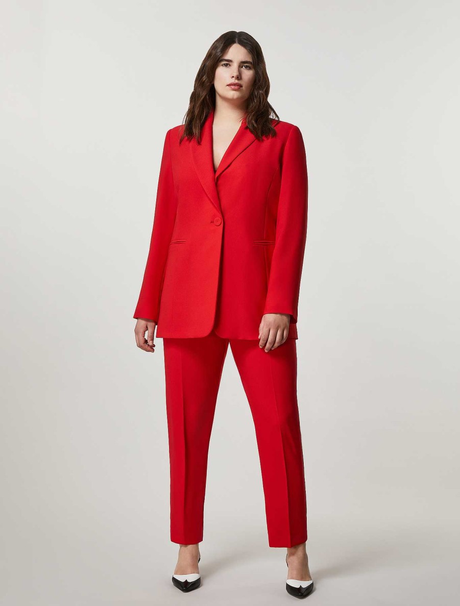 Formal Trousers And Skirts | Marina Rinaldi Crepe Envers Satin Trousers