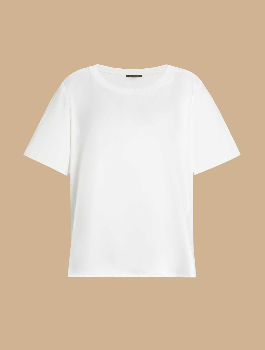 Tops & T-Shirts | Marina Rinaldi Jersey And Satin T-Shirt