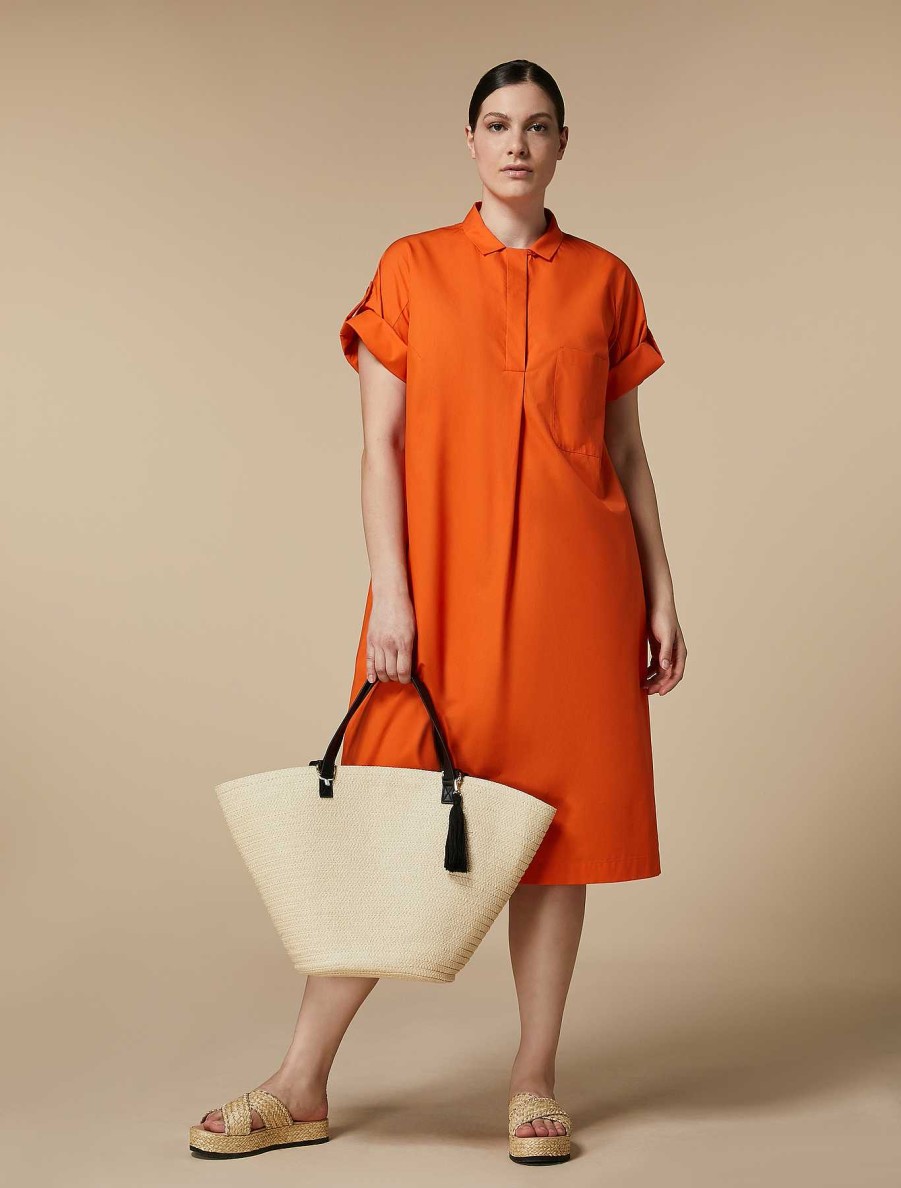 Dresses | Marina Rinaldi Cotton-Poplin Dress