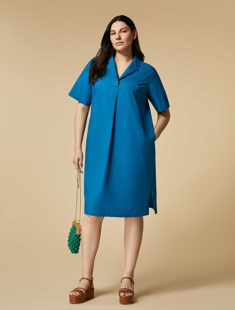 Dresses | Marina Rinaldi Cotton-Poplin Dress