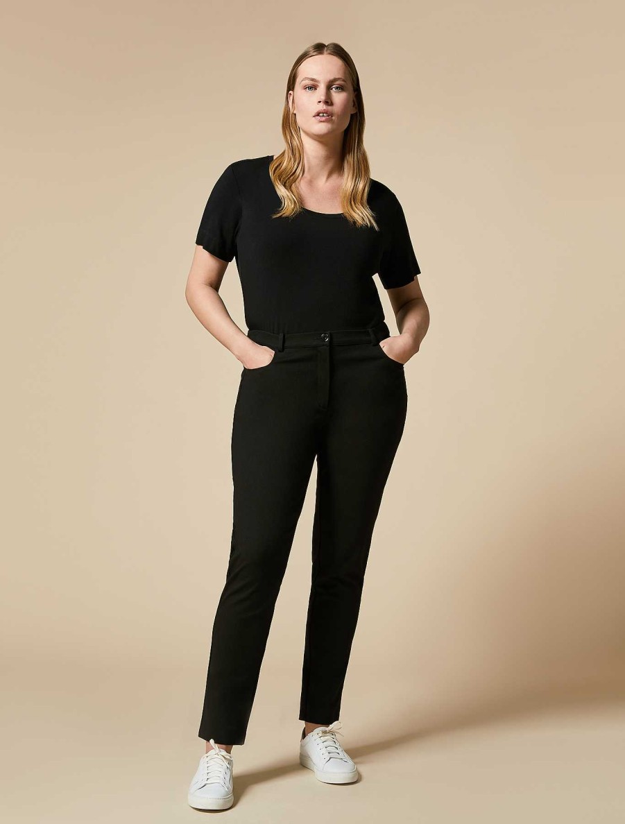 Trousers | Marina Rinaldi Milan-Stitch Trousers