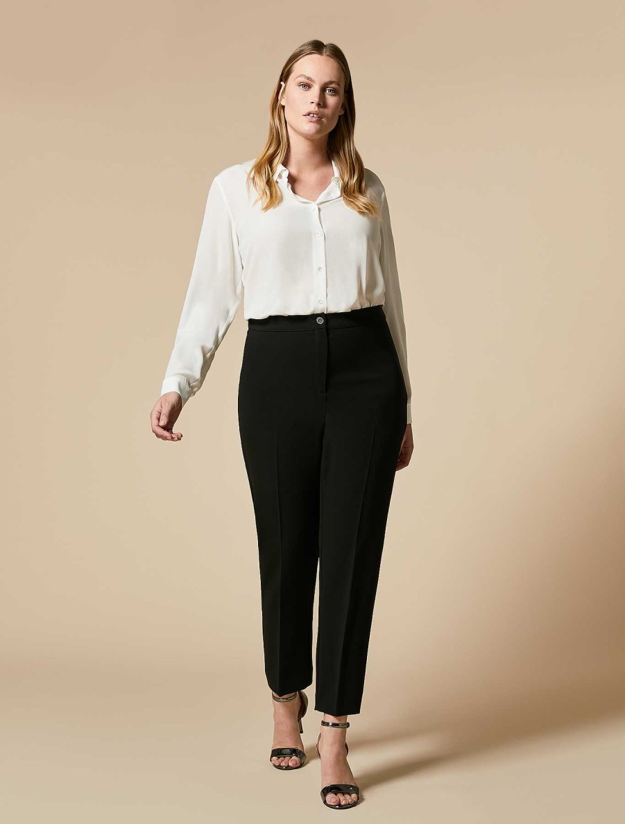 Trousers | Marina Rinaldi Triacetate Cady Slim Trousers