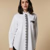 Blouses & Shirts | Marina Rinaldi Lace-Adorned Poplin Shirt