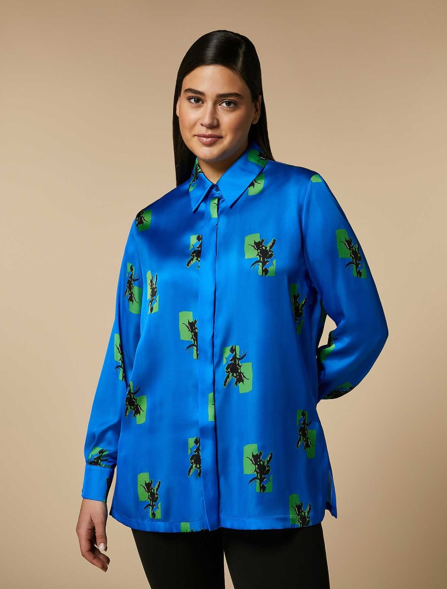 Blouses & Shirts | Marina Rinaldi Printed Satin Shirt