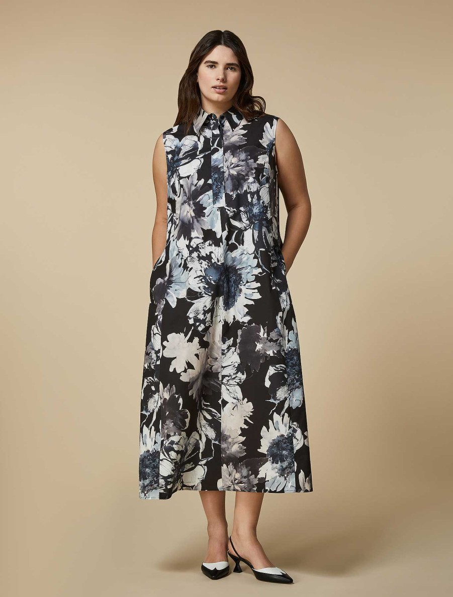 Dresses | Marina Rinaldi Cotton-Poplin Dress