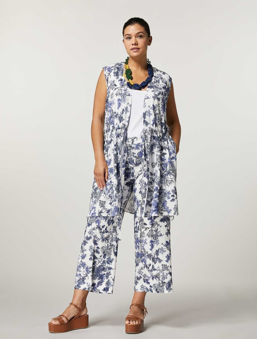 Trousers | Marina Rinaldi Viscose And Linen Trousers