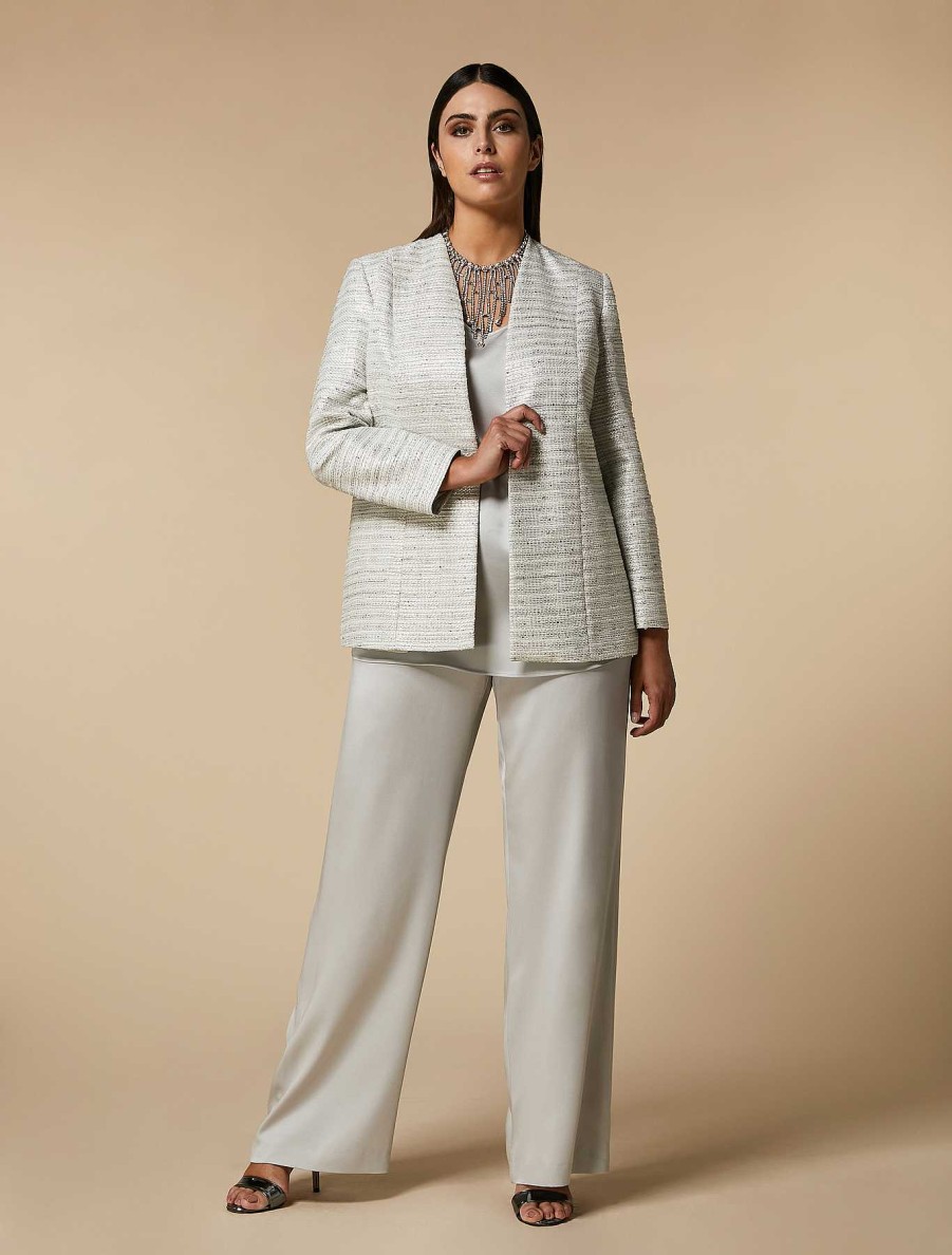 Formalwear | Marina Rinaldi Sequinned Yarn-Dyed Jacket