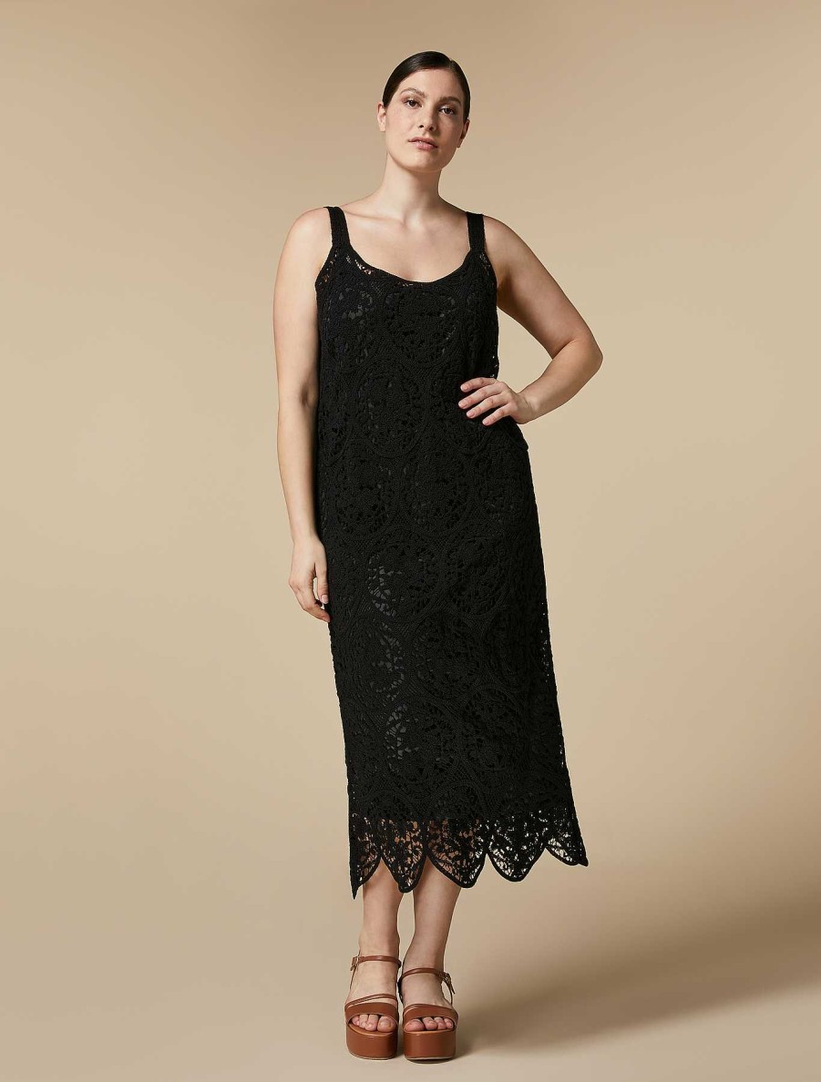 Knitwear | Marina Rinaldi Embroidered Cotton Dress