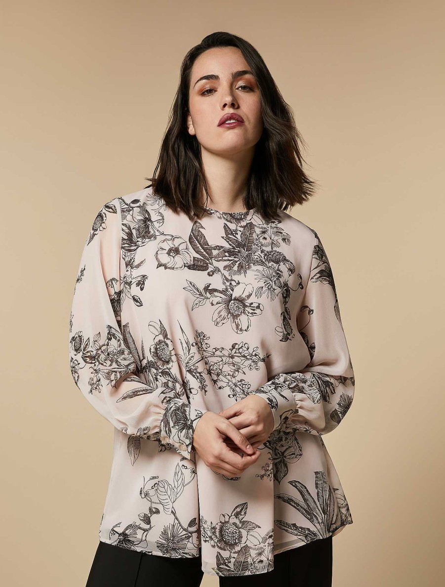 Blouses & Shirts | Marina Rinaldi Printed Georgette Tunic