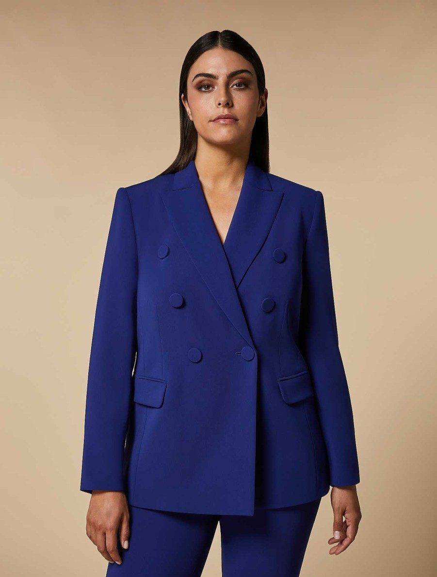 Formalwear | Marina Rinaldi Double-Breasted Triacetate Blazer Jacket