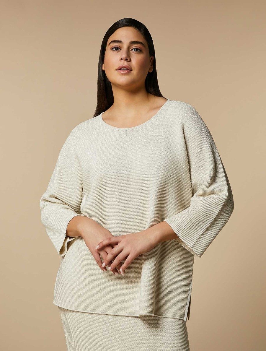 Knitwear | Marina Rinaldi Cotton Crepe Sweater