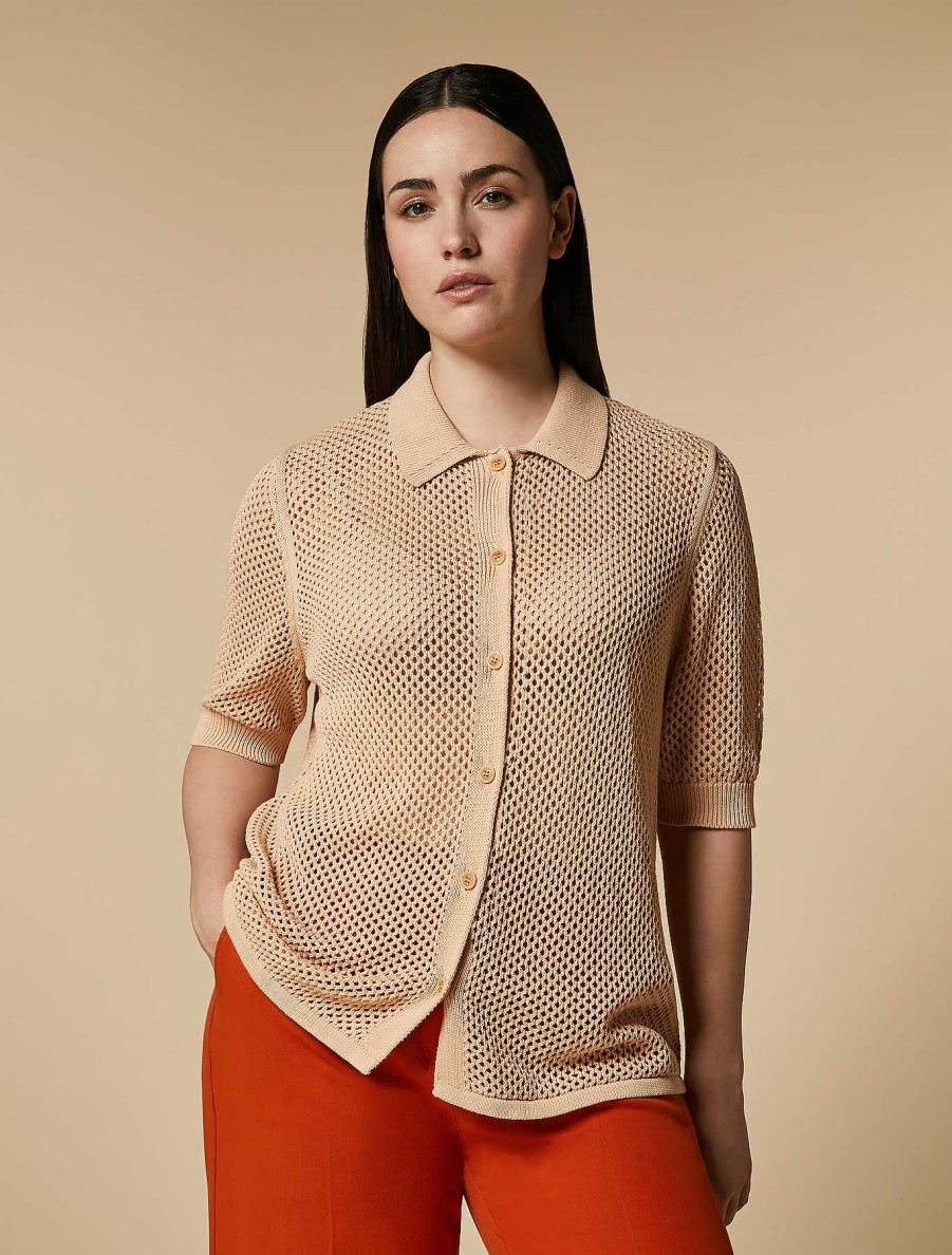 Knitwear | Marina Rinaldi Cotton Crepe Cardigan