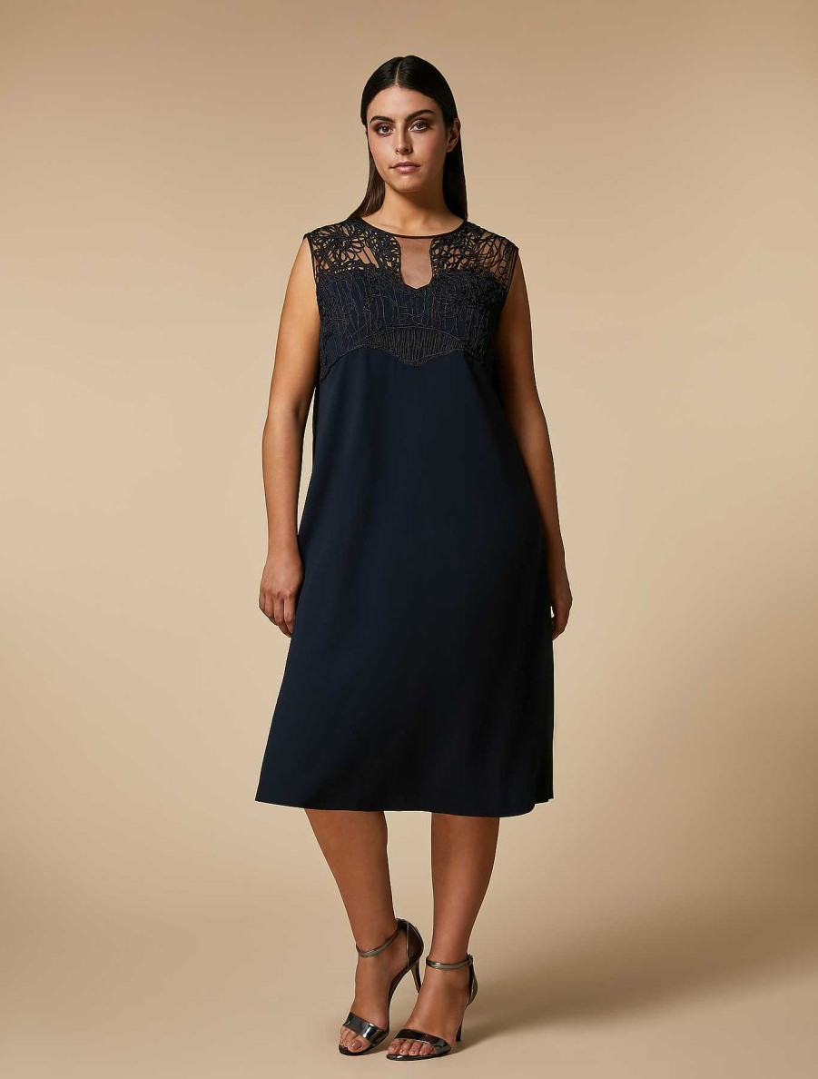 Formal Dresses | Marina Rinaldi Embroidered Crepe Dress