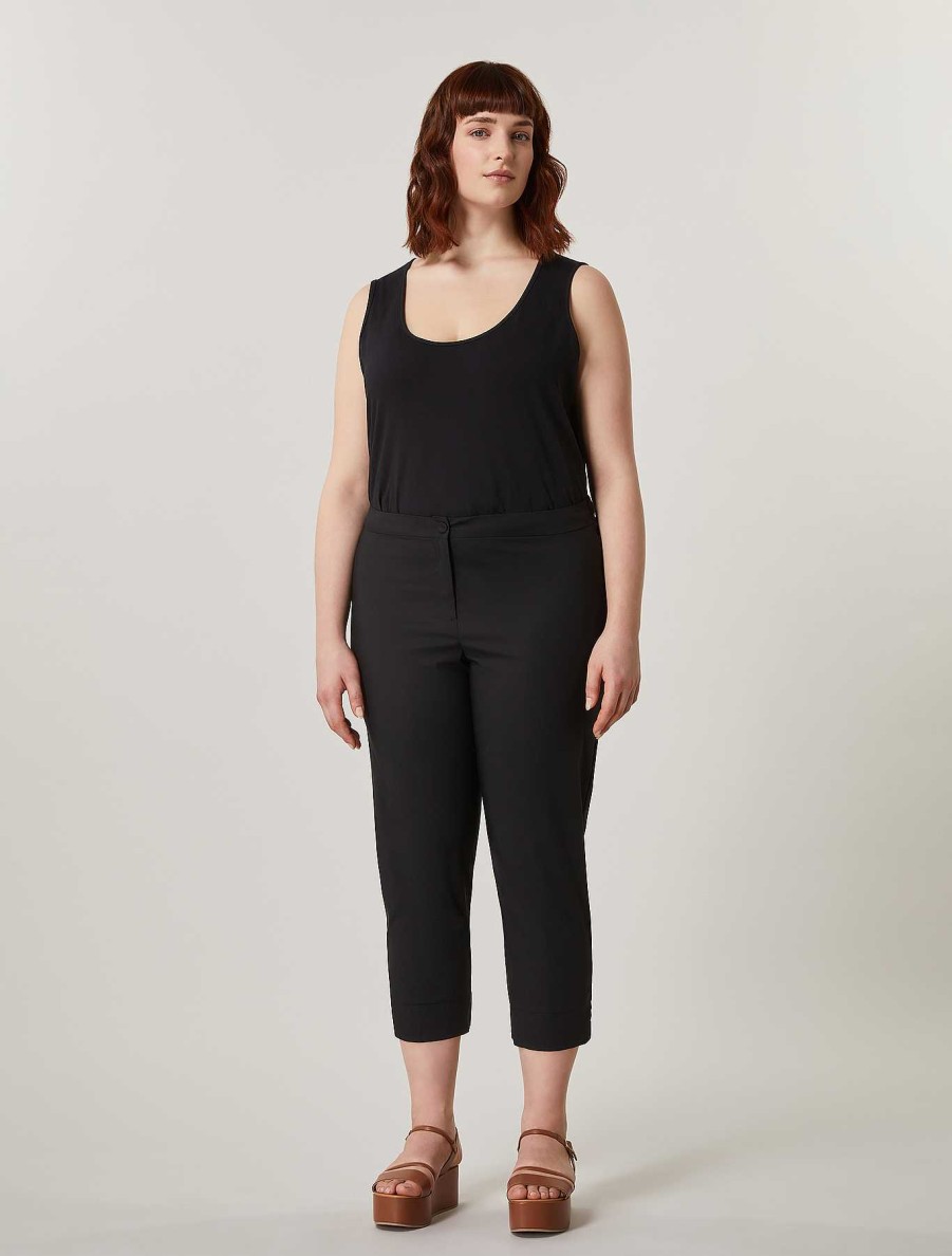 Trousers | Marina Rinaldi Cotton Poplin Trousers