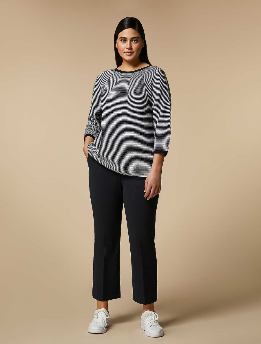 Trousers | Marina Rinaldi Flared Cotton-Blend Trousers