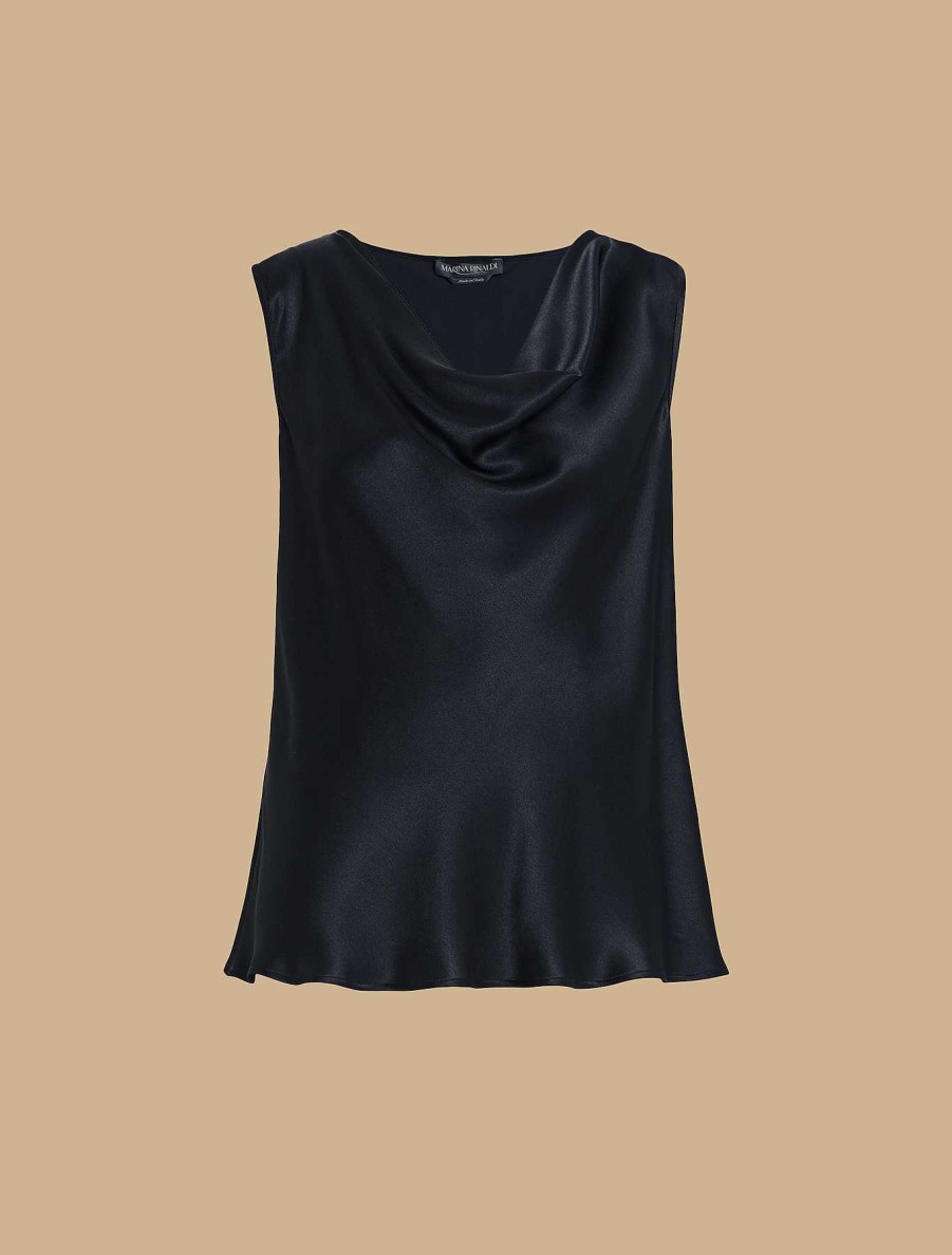 Blouses & Shirts | Marina Rinaldi Draped Satin Top