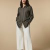 Trousers | Marina Rinaldi Cotton Canvas Straight Trousers