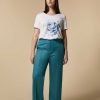 Trousers | Marina Rinaldi Cotton Satin Trousers