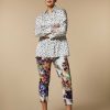 Trousers | Marina Rinaldi Printed Drill Trousers