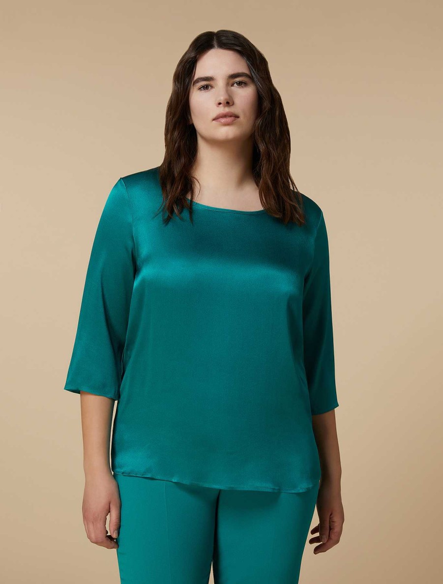 Blouses & Shirts | Marina Rinaldi Boxy Satin Blouse