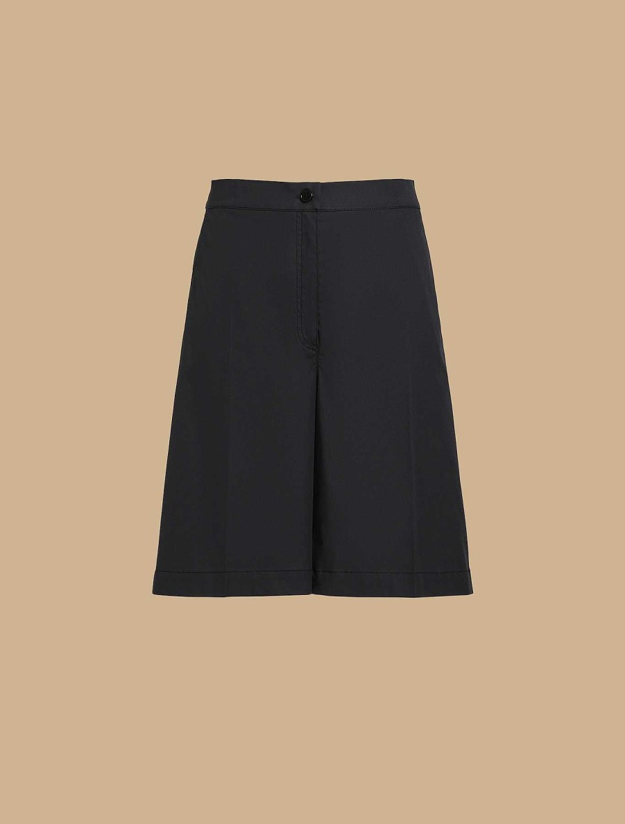 Trousers | Marina Rinaldi Stretch Cotton Bermuda Short